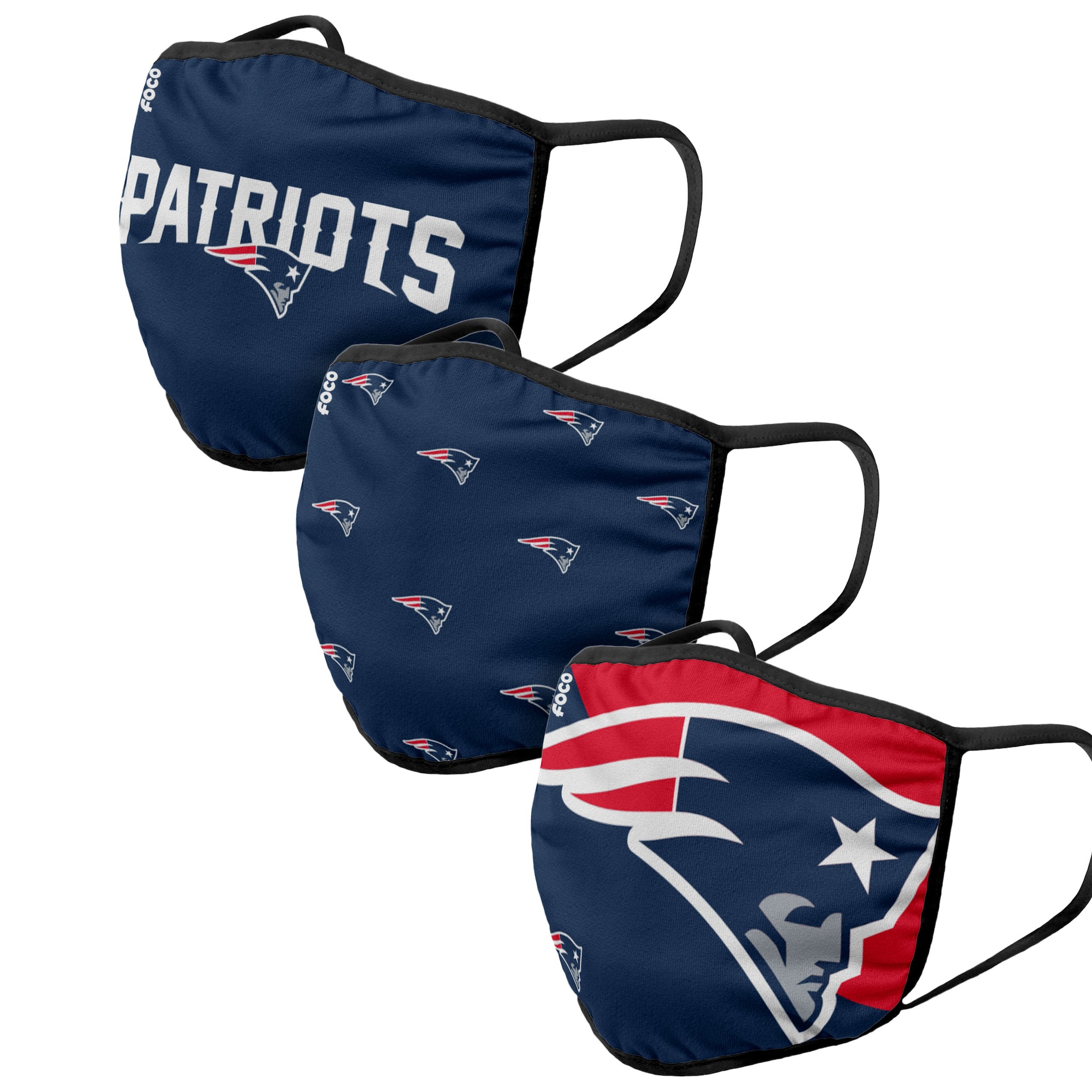  New England Patriots Adult Face Covering 3-PackDust mask with filter